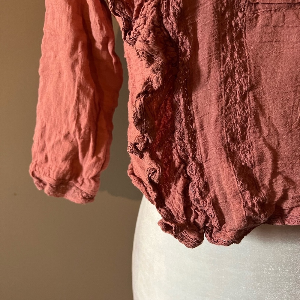 Free People Jasmine Ruffle Crop Blouse - Picture 5 of 6